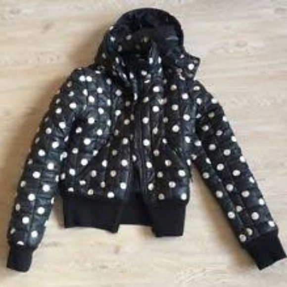 black and white polka dot adidas jacket